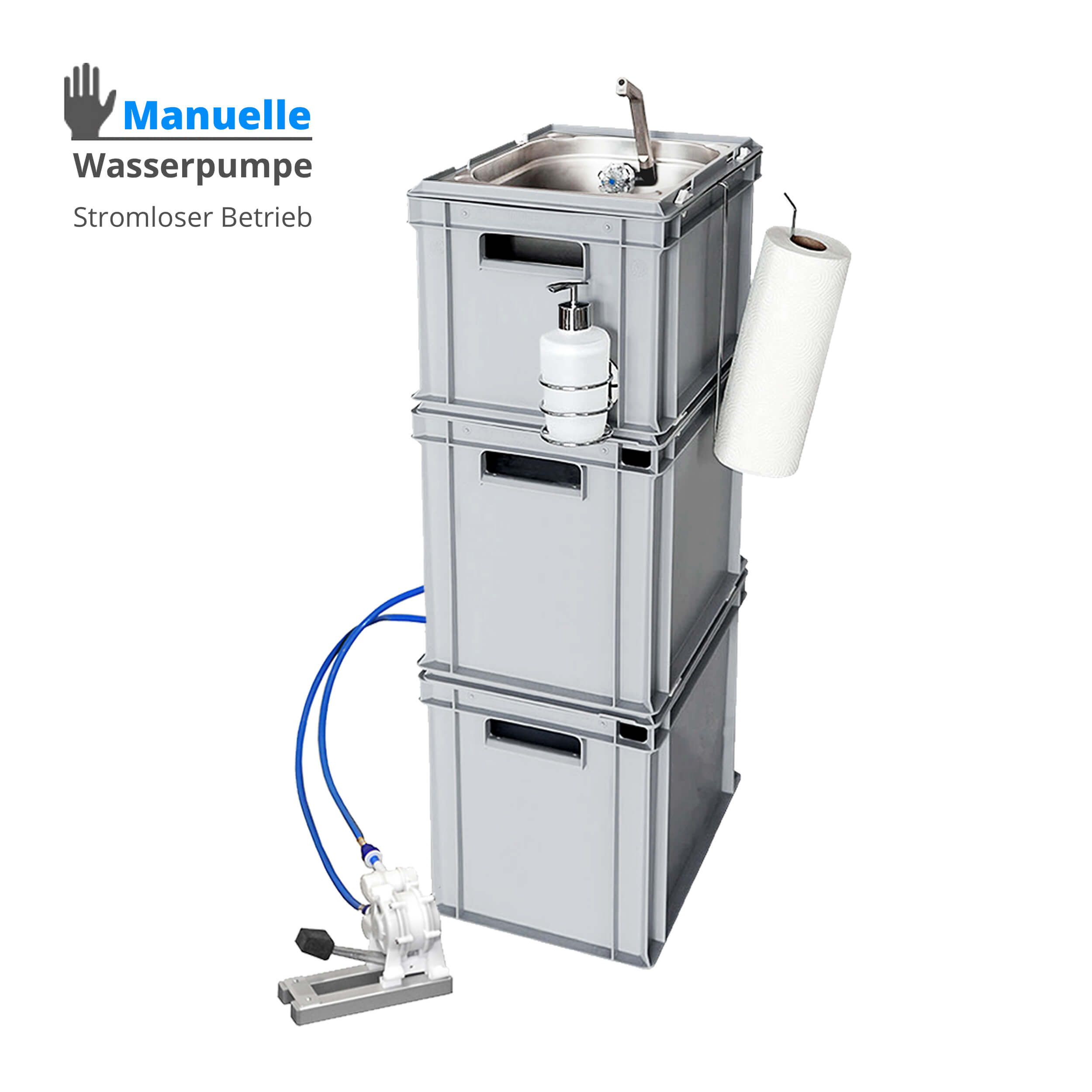 Mobiles Handwaschbecken 23 Liter - Hygienestation, manueller Betrieb